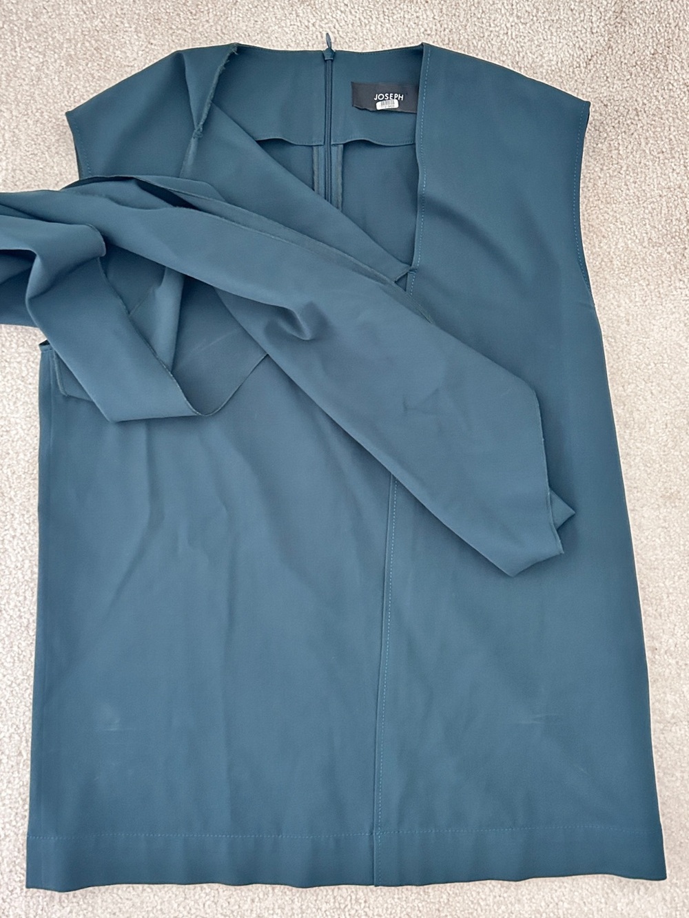JOSEPH Dark Green Sleeveless Wrap Detail Top